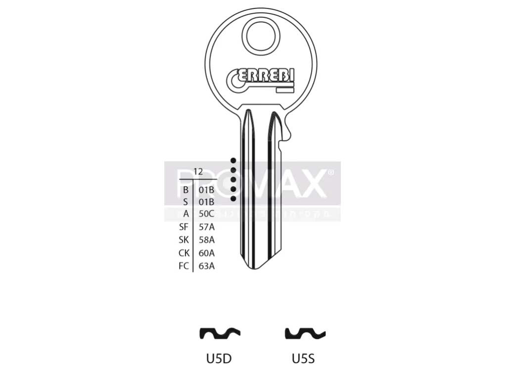 גלם תוצרת איטליה U5D LUC אוניברסל זהב Errebi