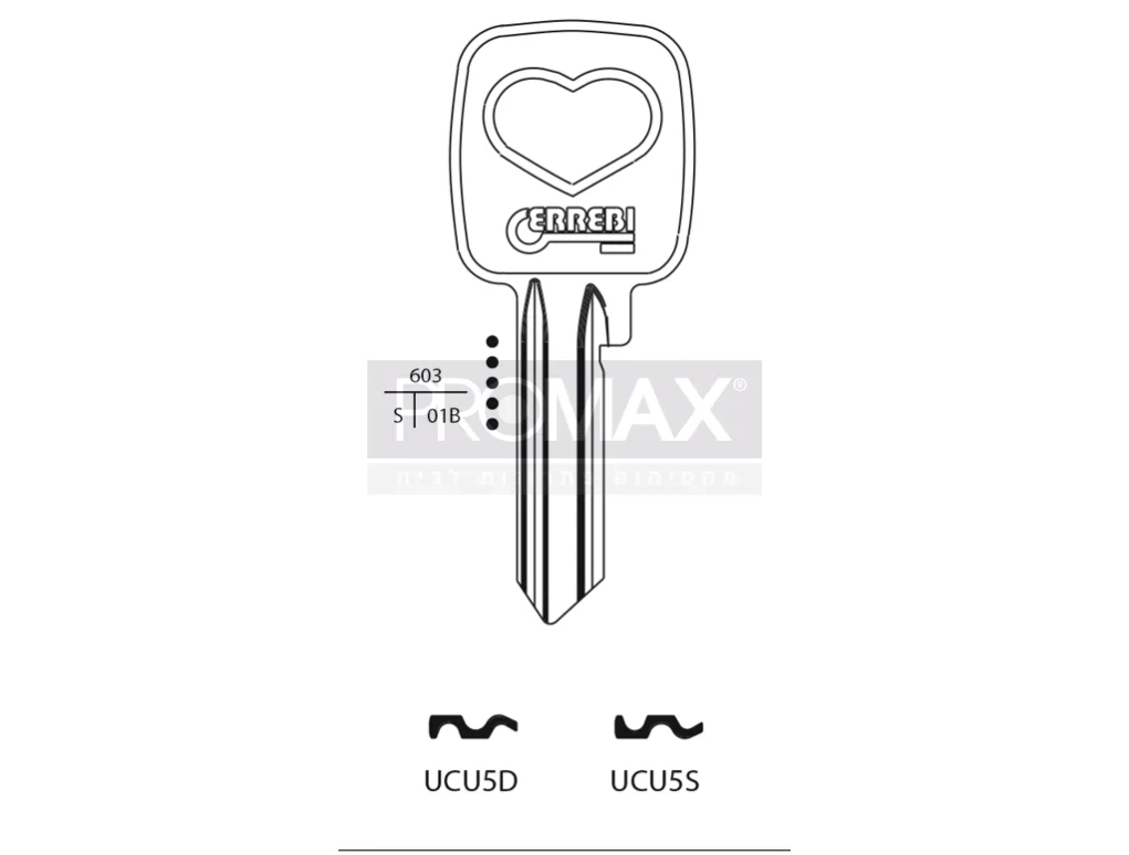 גלם תוצרת איטליה UCU5D לב ניקל Errebi
