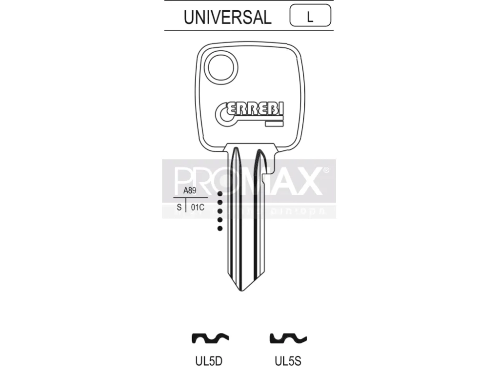 גלם תוצרת איטליה UL5D אוניברסל ראש מרובע Errebi
