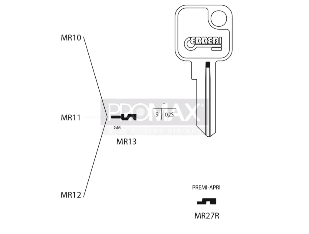 גלם תוצרת איטליה MR13 Errebi