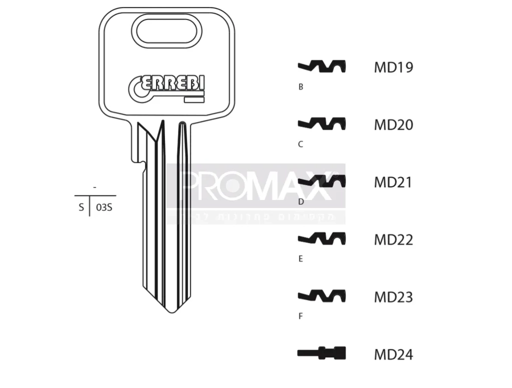 גלם תוצרת איטליה MD19 *MCM-24B* Errebi