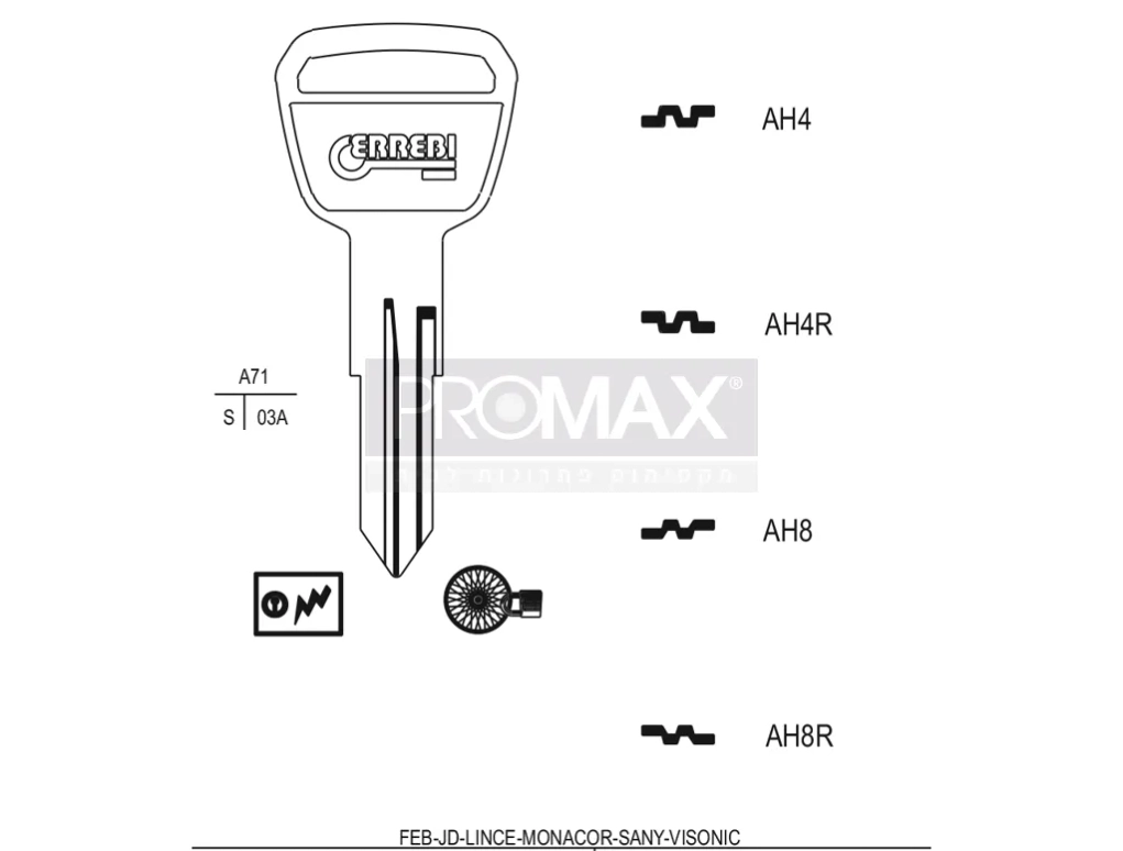 גלם תוצרת איטליה AH8R Errebi
