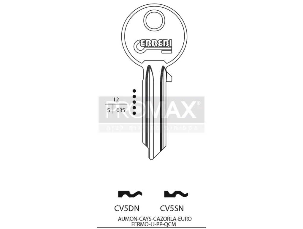 גלם תוצרת איטליה CV5DN **CVL5D Errebi