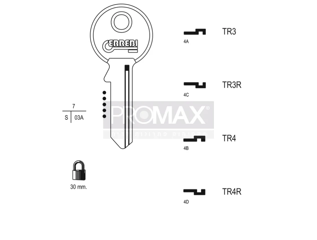 גלם תוצרת איטליה TR3 Errebi