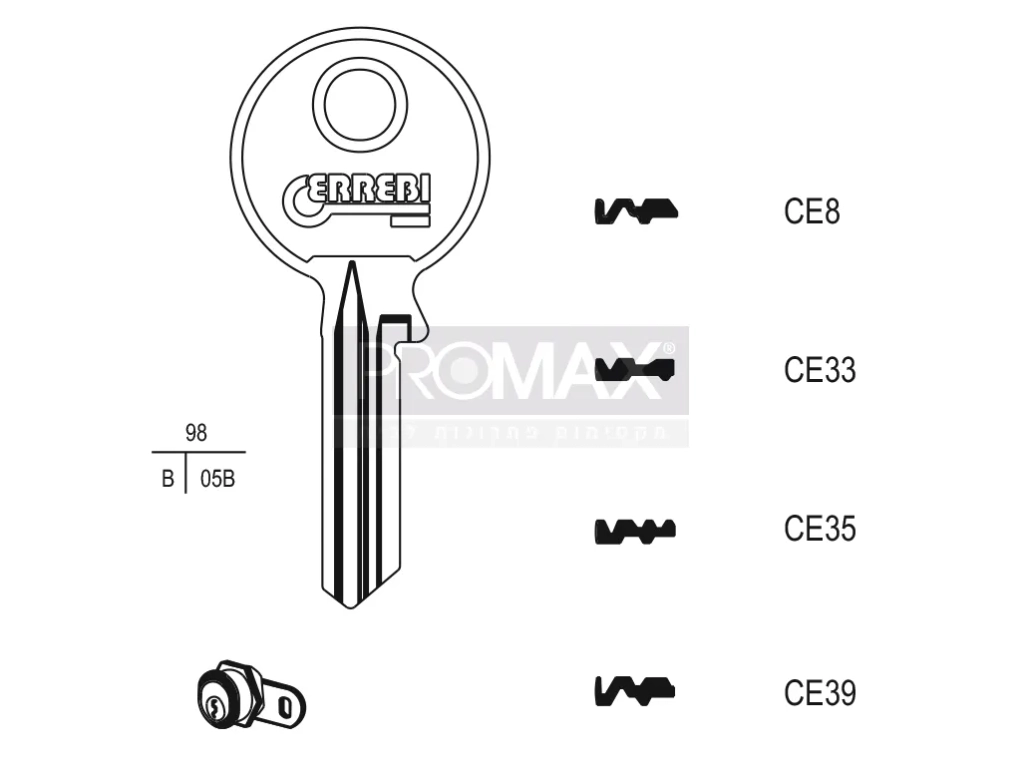 גלם תוצרת איטליה CE8 Errebi