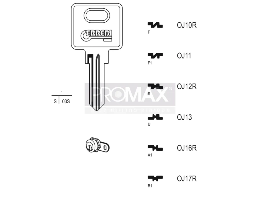 גלם תוצרת איטליה OJ12R Errebi