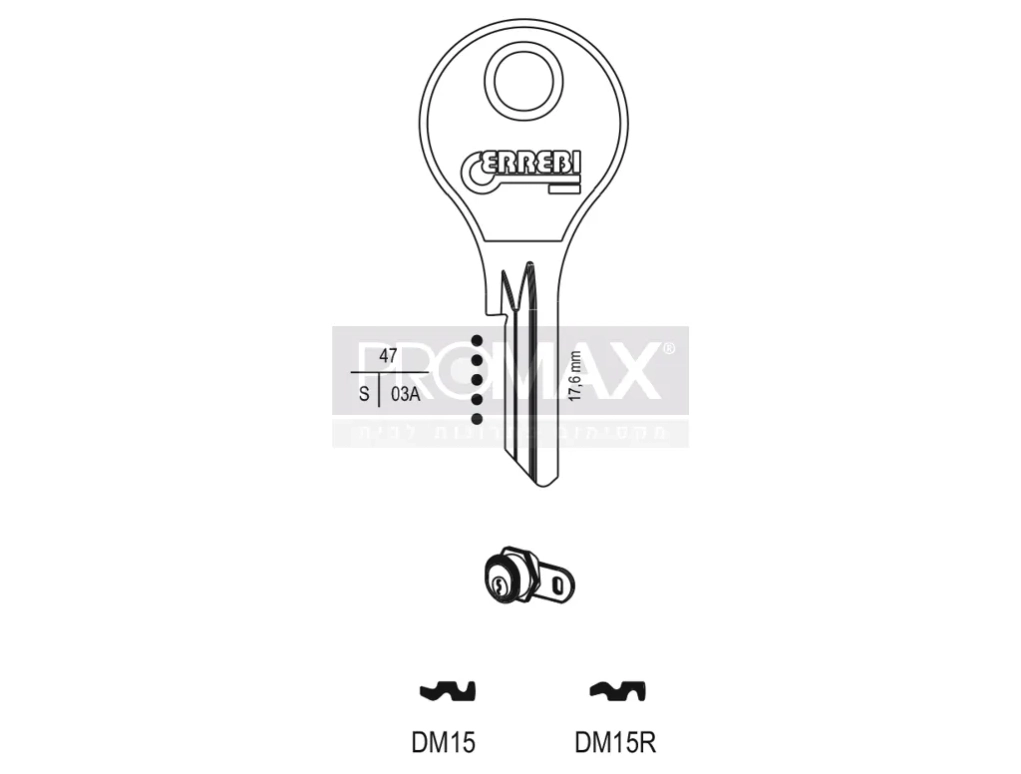 גלם תוצרת איטליה DM15R Errebi