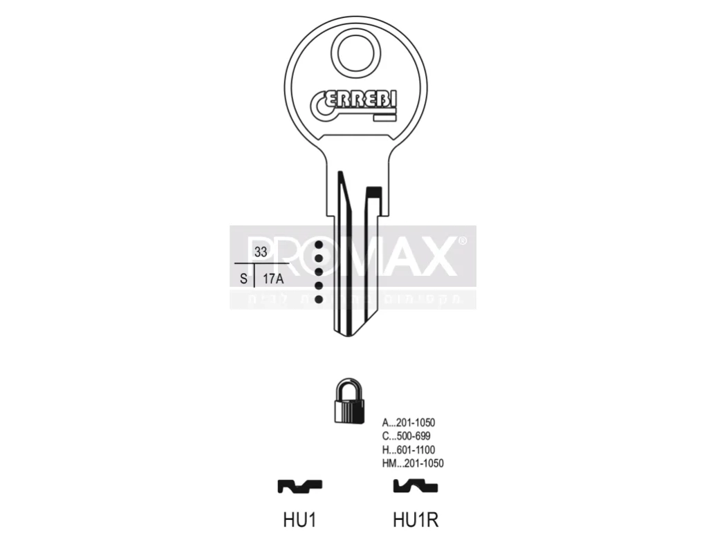 גלם תוצרת איטליה HU1R Errebi