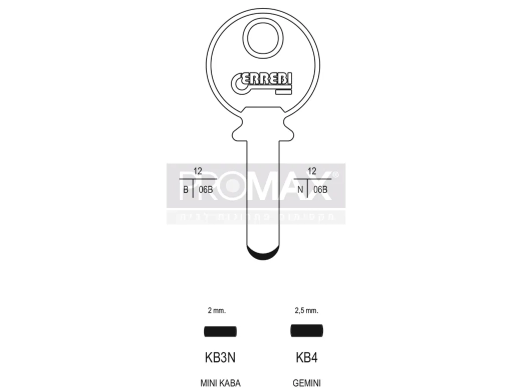 גלם תוצרת איטליה KB3N Errebi