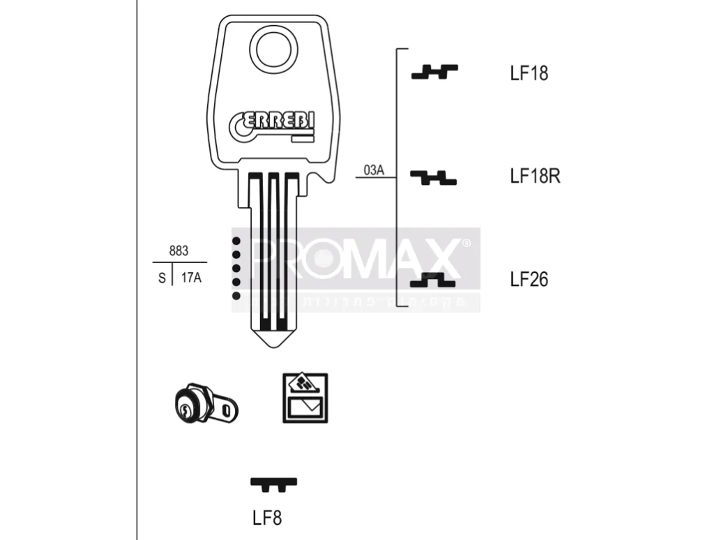 גלם תוצרת איטליה LF8 Errebi