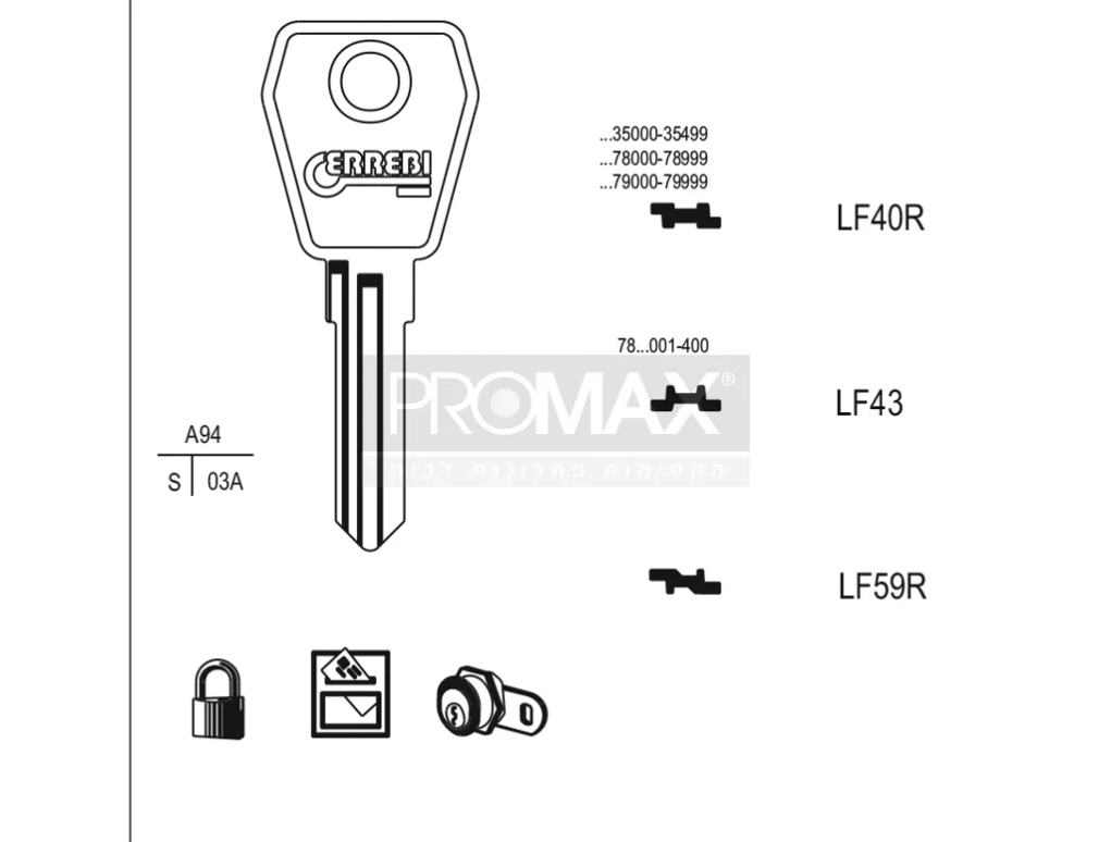 גלם תוצרת איטליה LF40R Errebi