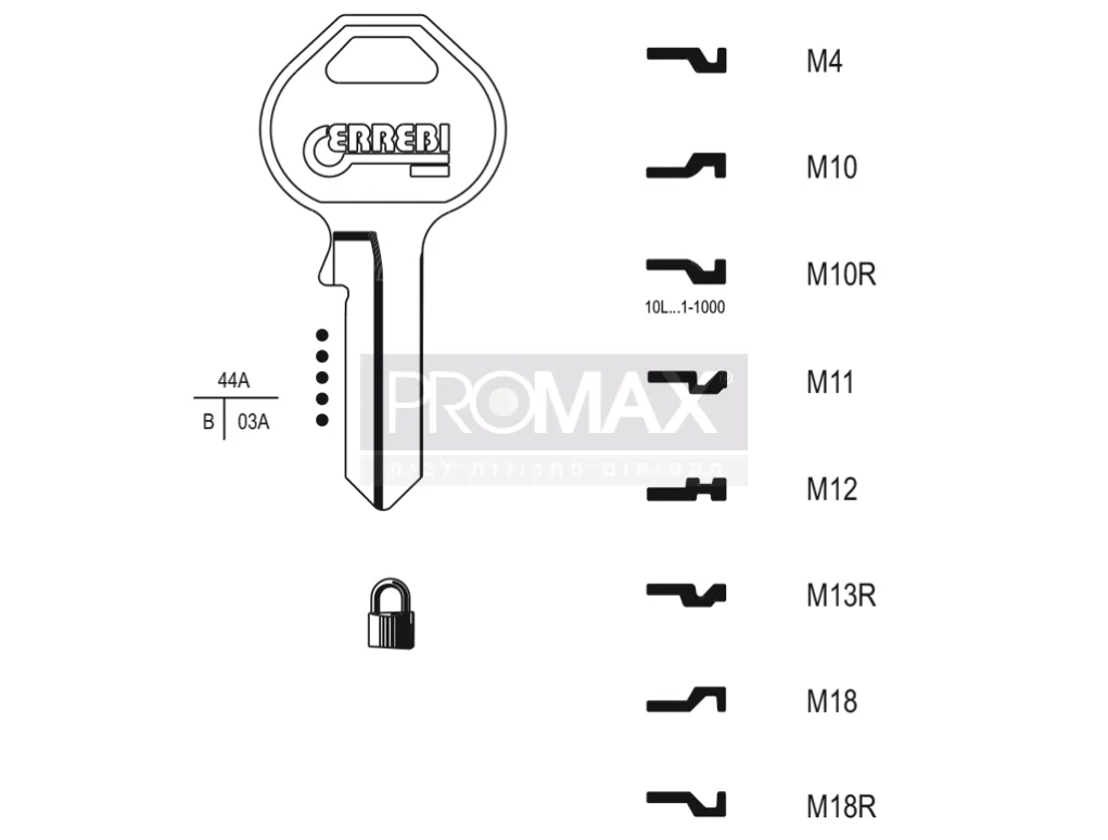 גלם תוצרת איטליה M13R Errebi