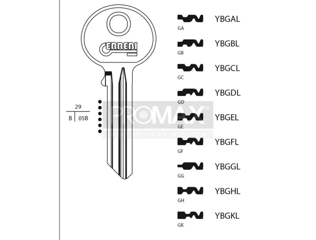 גלם תוצרת איטליה YBGAL Errebi