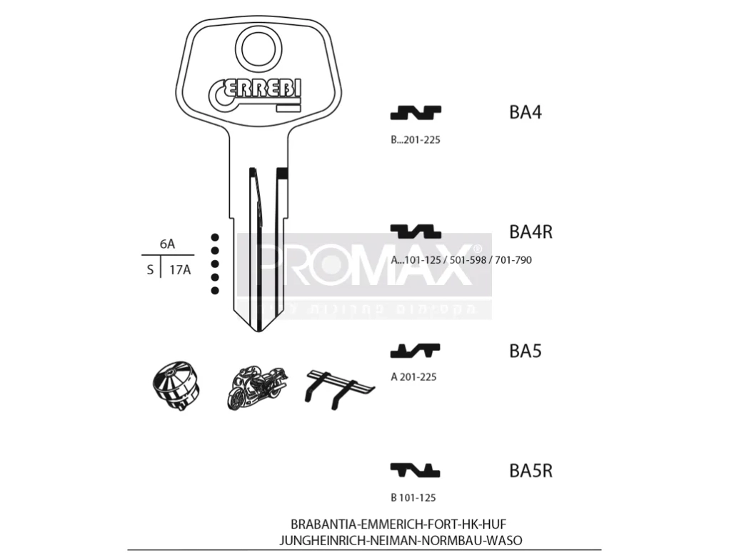 גלם תוצרת איטליה BA4 * BL-3* Errebi
