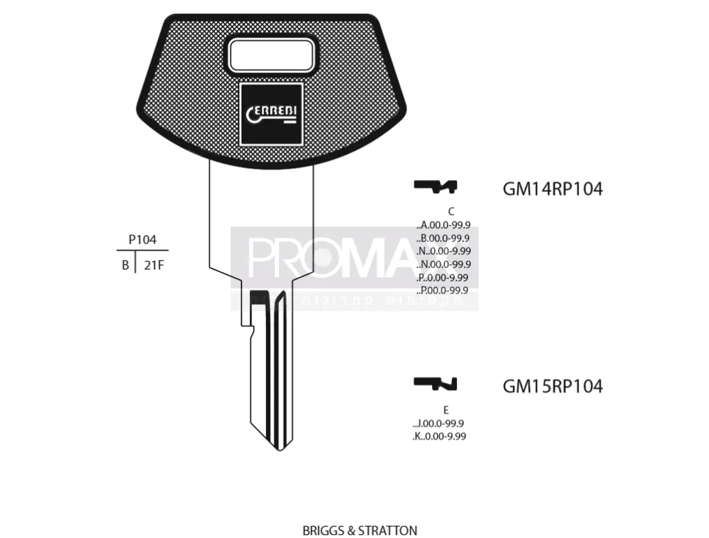 גלם תוצרת איטליה GM15RP104 Errebi