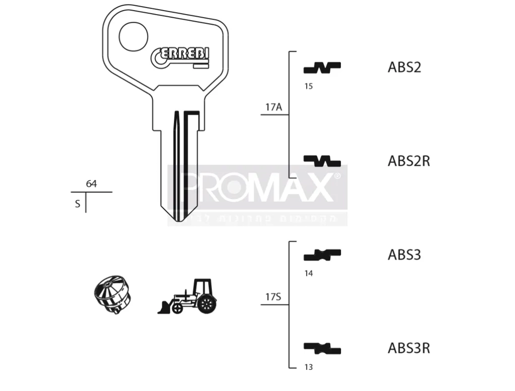 גלם תוצרת איטליה ABS3R *L * Errebi