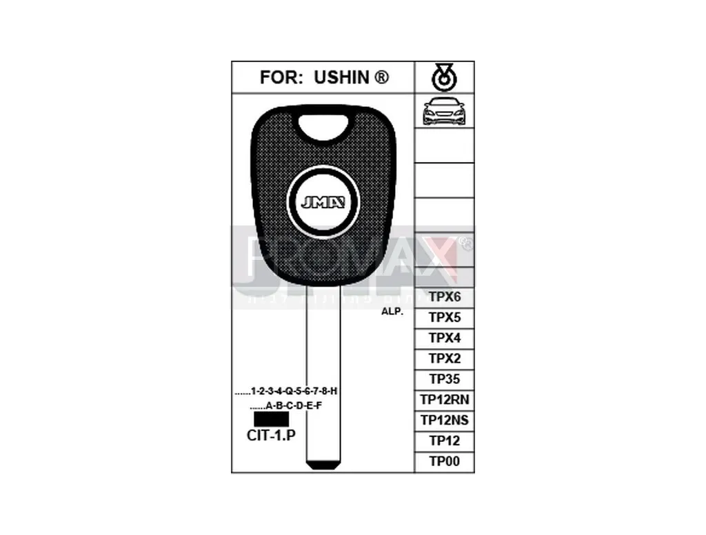 מפתח פיזו/סיטרואן 407 חריטה JMA TP00CIT-1.P