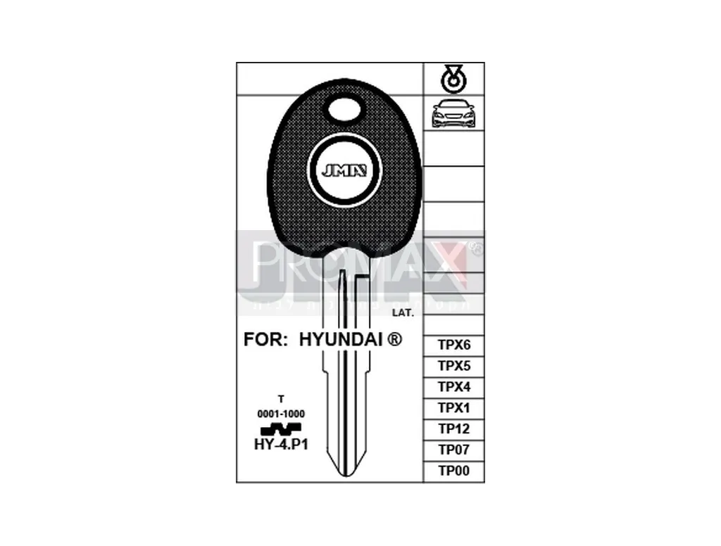 מפתח יונדאי גטס ימין JMA TP00HY-4.P1