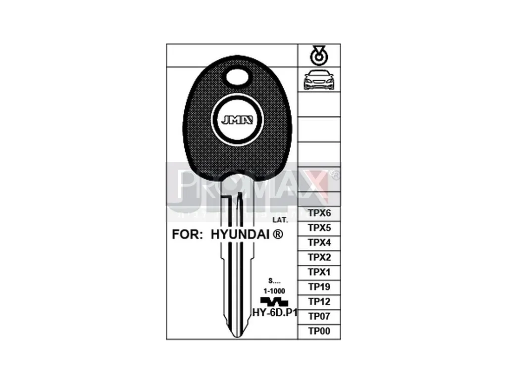 מפתח יונדאי שמאל JMA TP00HY-6D.P1