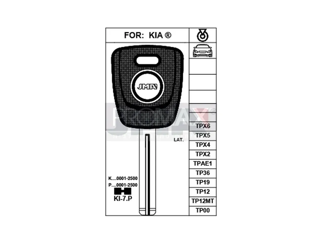 מפתח קאיה חריטה JMA TP00KI-7.P
