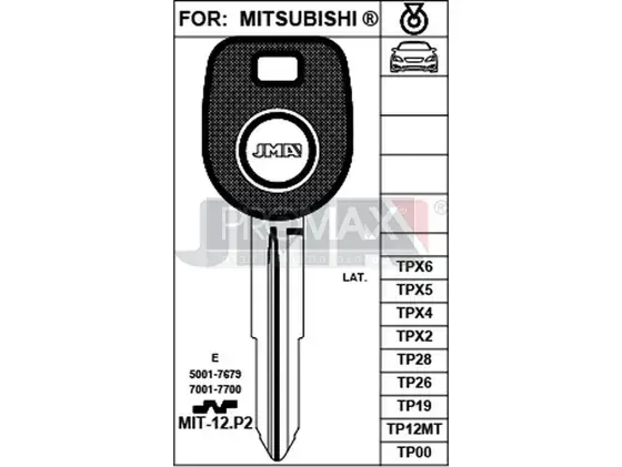 מפתח מיצובישי ימין JMA TP00MIT-12.P