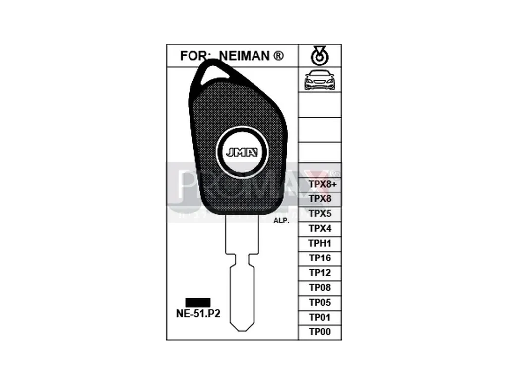 מפתח פז'ו 406 JMA TP00NE-51.P2