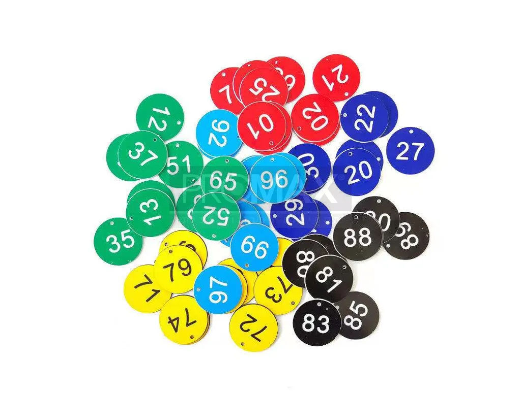 דיסקיות צבעוניות ממוספרות ממספר 1 עד מספר 100 3