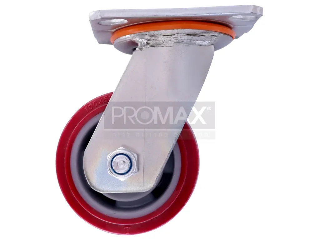 גלגל אדום מיוחד 5 " + פלטה מחוזקת (למקשל עד 350 ק"ג)