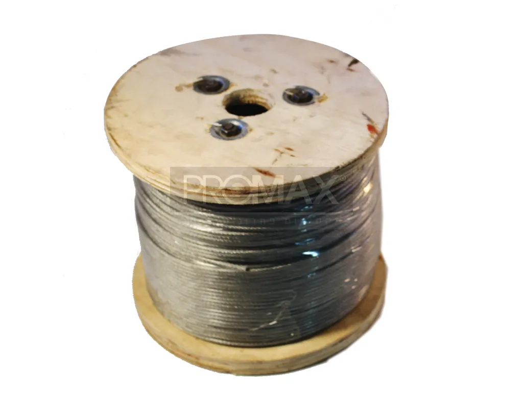 כבל פלדה 2 מ"מ מצופה איכותי 100 מטר בתוף 3