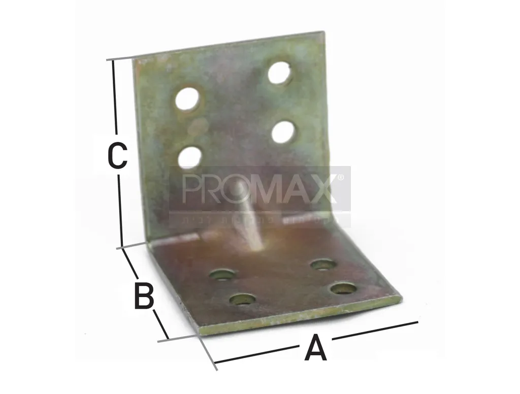 זווית מחוזקת 40*40*40 (עובי 2 מ"מ צהוב) 5