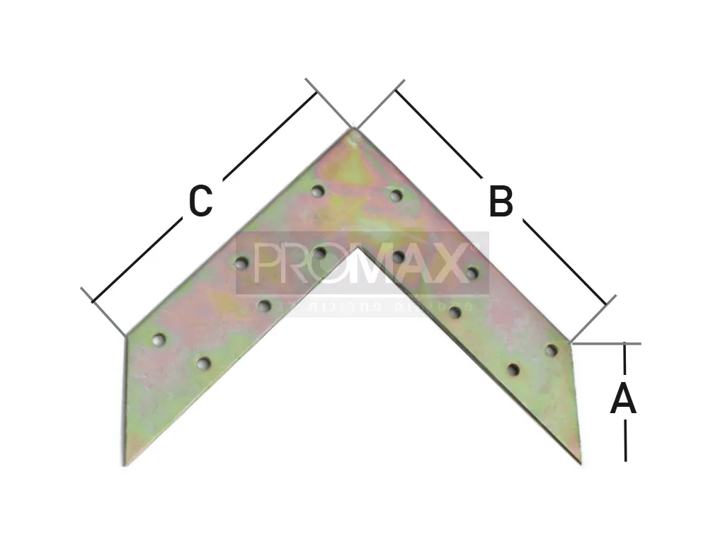 זווית פינה 90 מעלות 60*60*15 (עובי 2 מ"מ צהוב)