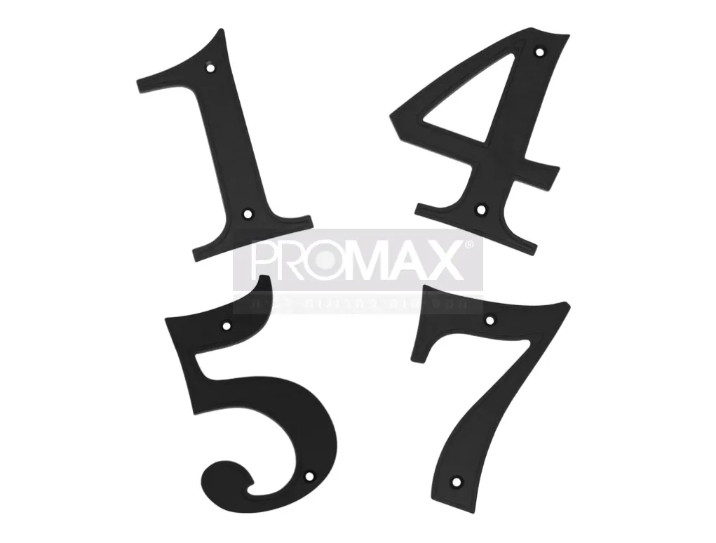 מספר 0 מתכת שחור לדלת  (12 ס"מ)  PROMAX