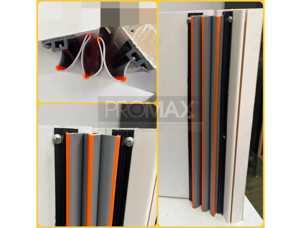 אצבעוני "אקורדיאון" מגן אצבעות בדלתות אפור