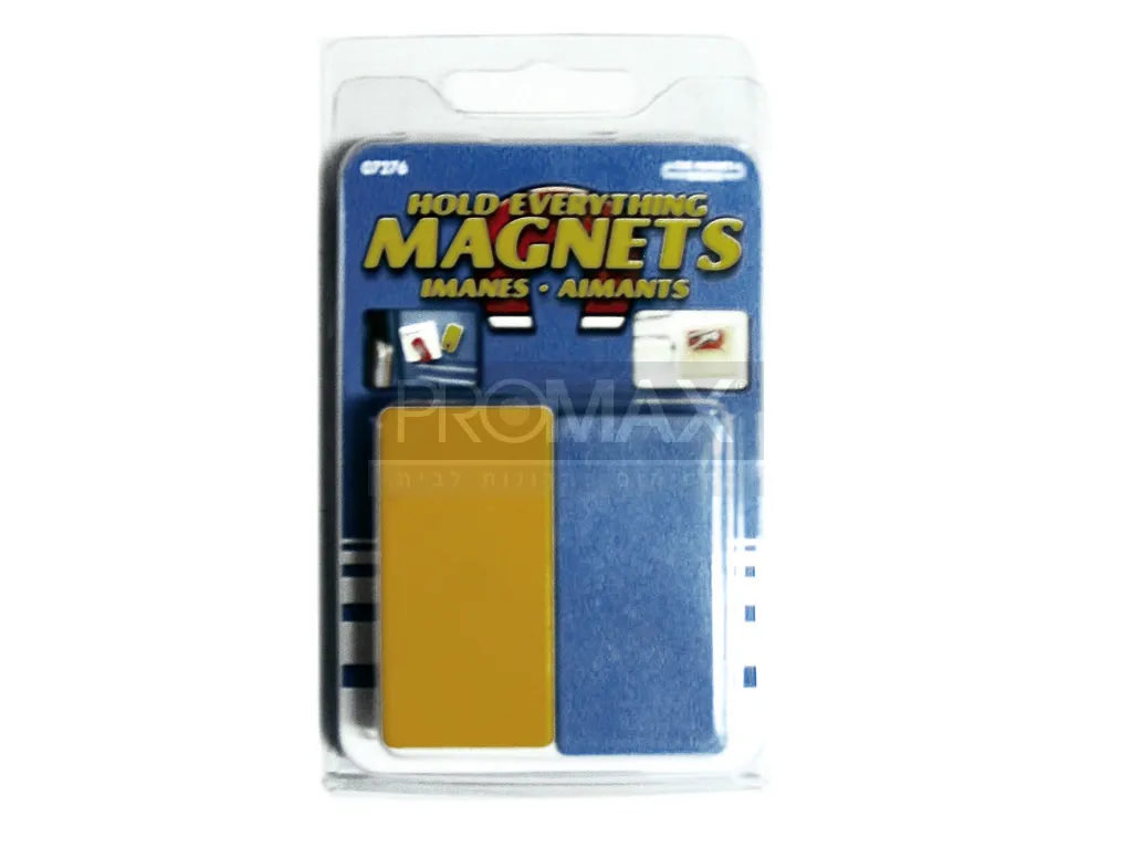 מגנט מלבן צבעוני זוג בבליסטר