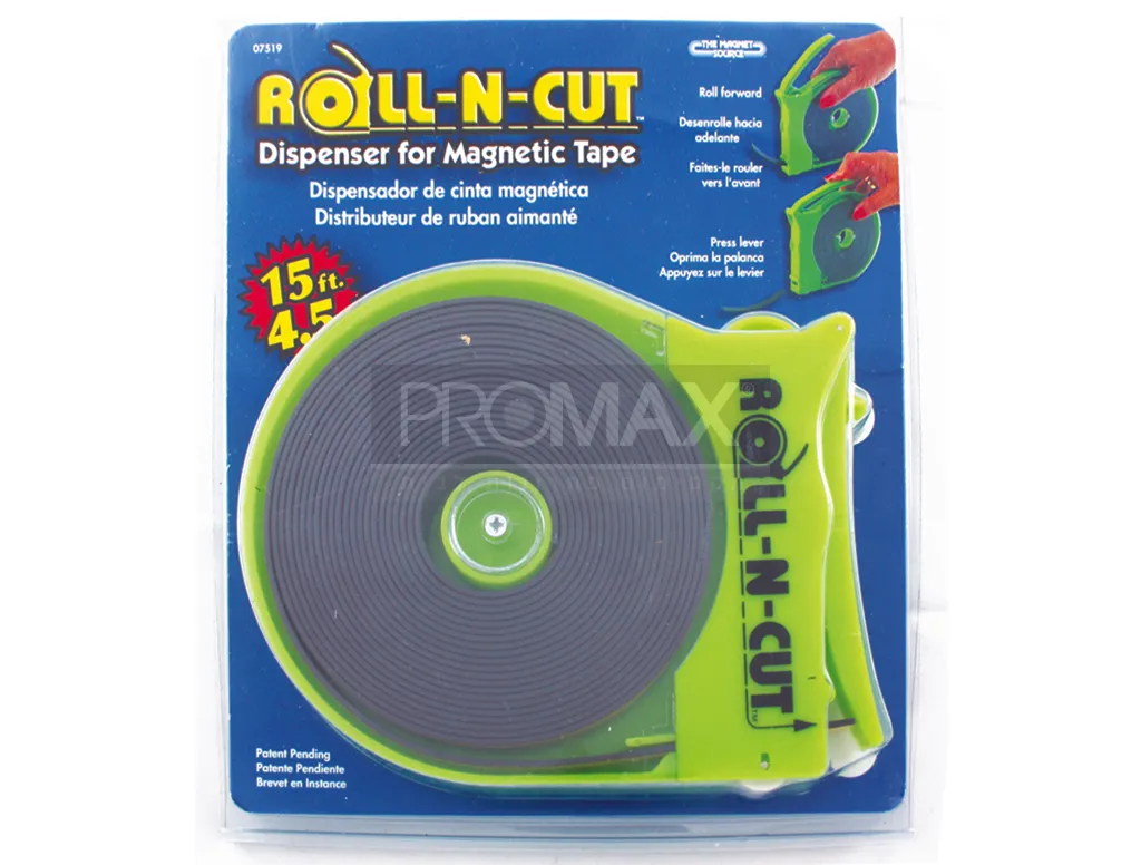 מגנט גמיש בגליל רוחב 13 מ"מ אורך 4.5 מ' במתקן חיתוך