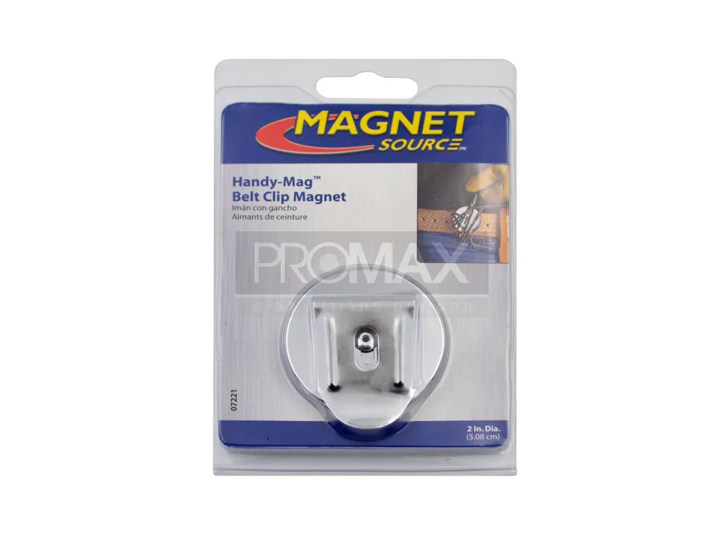 מגנט עגול עם תפסן לחגורה בבליסטר