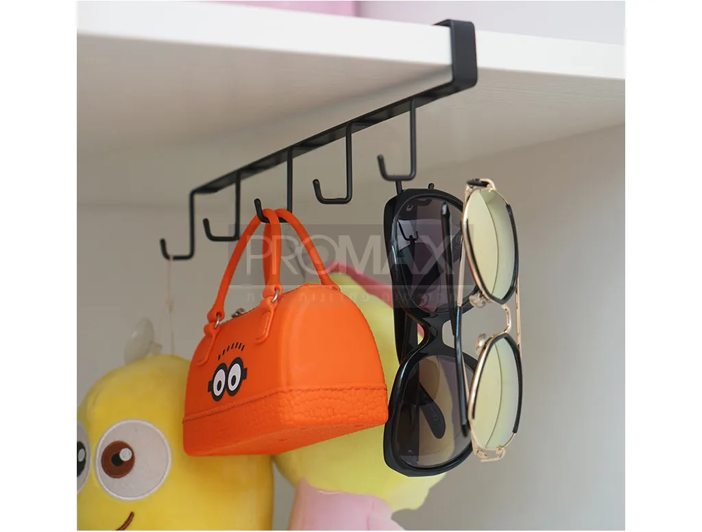 קולב מתכת למדף 6 ווים