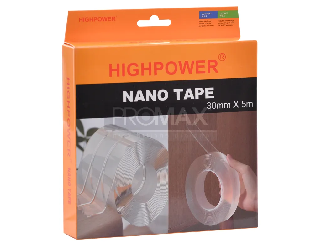 דבק דו צדדי שקוף רב פעמי