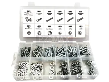 סט ברגים ואומים מילמטריים בארגונית פלסטיק (360 יח')