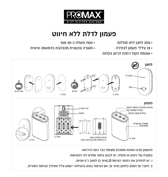 פעמון אלחוטי לדלת