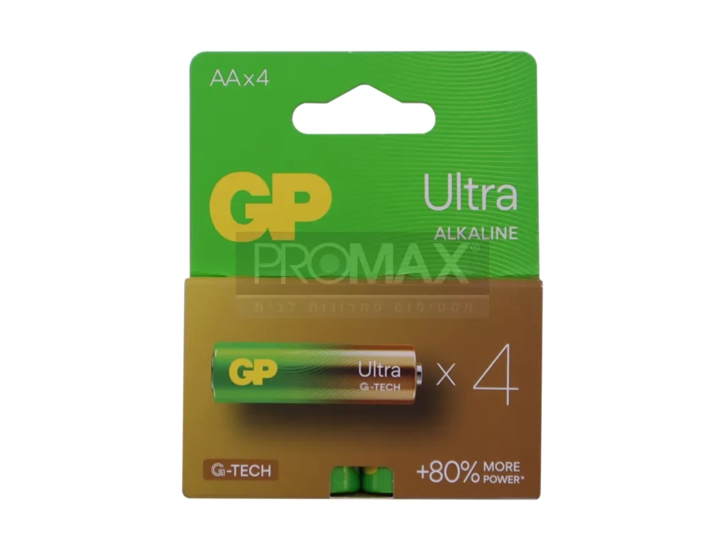 סוללה אלקליין   AA  י 4 יח' בבליסטר  GP