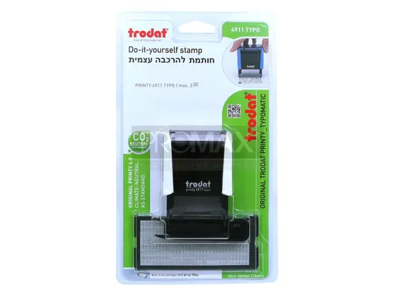 חותמת הכנה עצמית עברית  S882 או 4911 38*14 מ"מ