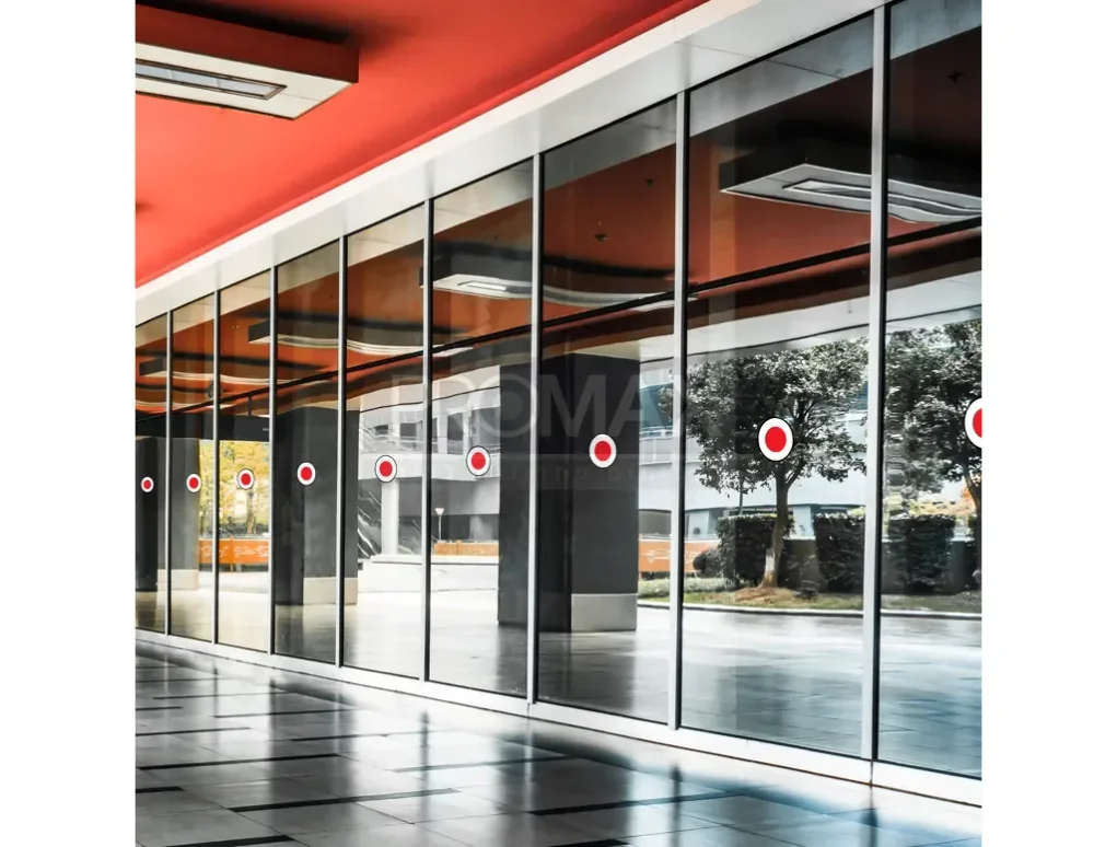 מדבקת סימון לזכוכית  דו צדדי קוטר 15 ס"מ אדום ולבן  982MX2