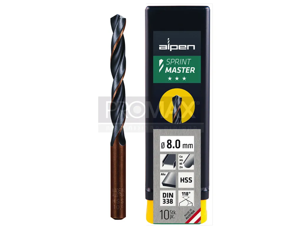 מקדח לברזל HSS ספירנט מסטר 1 מ"מ ALPEN 3