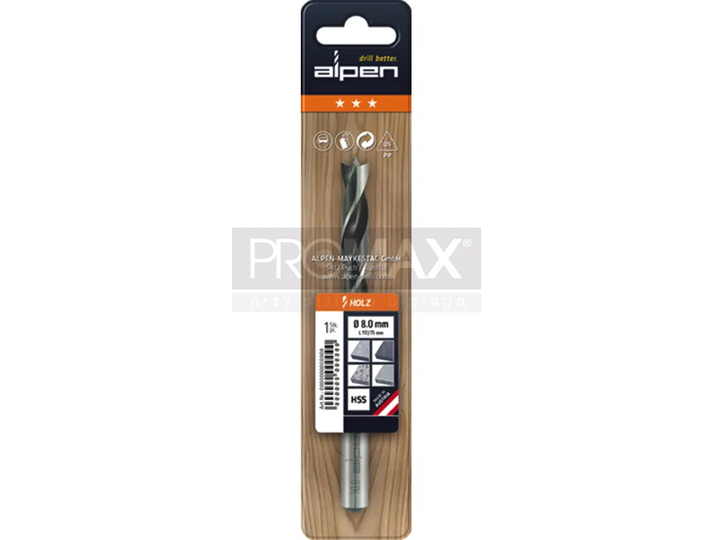 מקדח לעץ 3 מ"מ ALPEN 3
