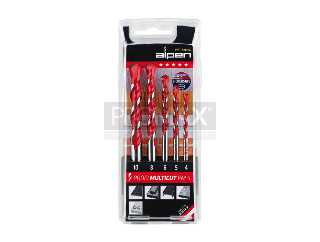 סט מקדחי Multicut אוניברסליים למקדחה ALPEN 3