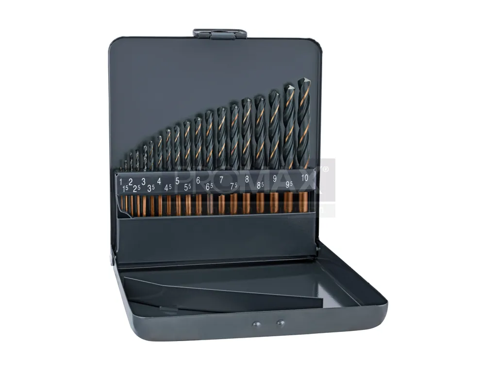 סט 19 מקדחי ברזל HSS ספירנט מסטר בקופסה פח ALPEN 3