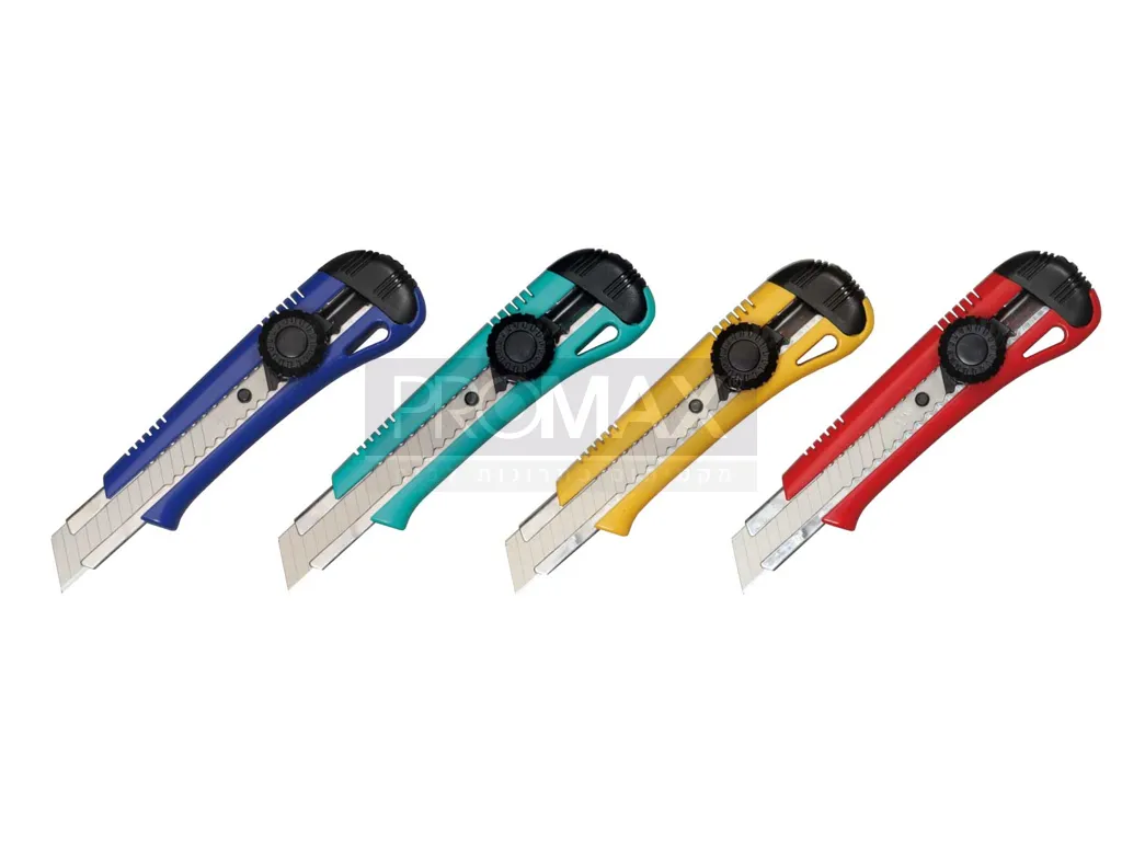 סכין יפני רחב 18 מ"מ עם מעצור גלגל KDS JAPAN צבעוני 5