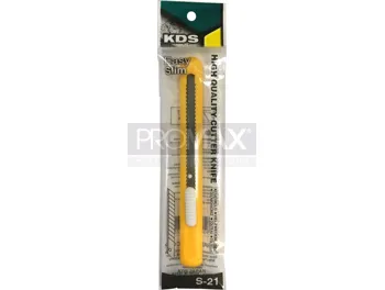 סכין יפני צר 9 מ"מ פלסטיק צהוב KDS JAPAN