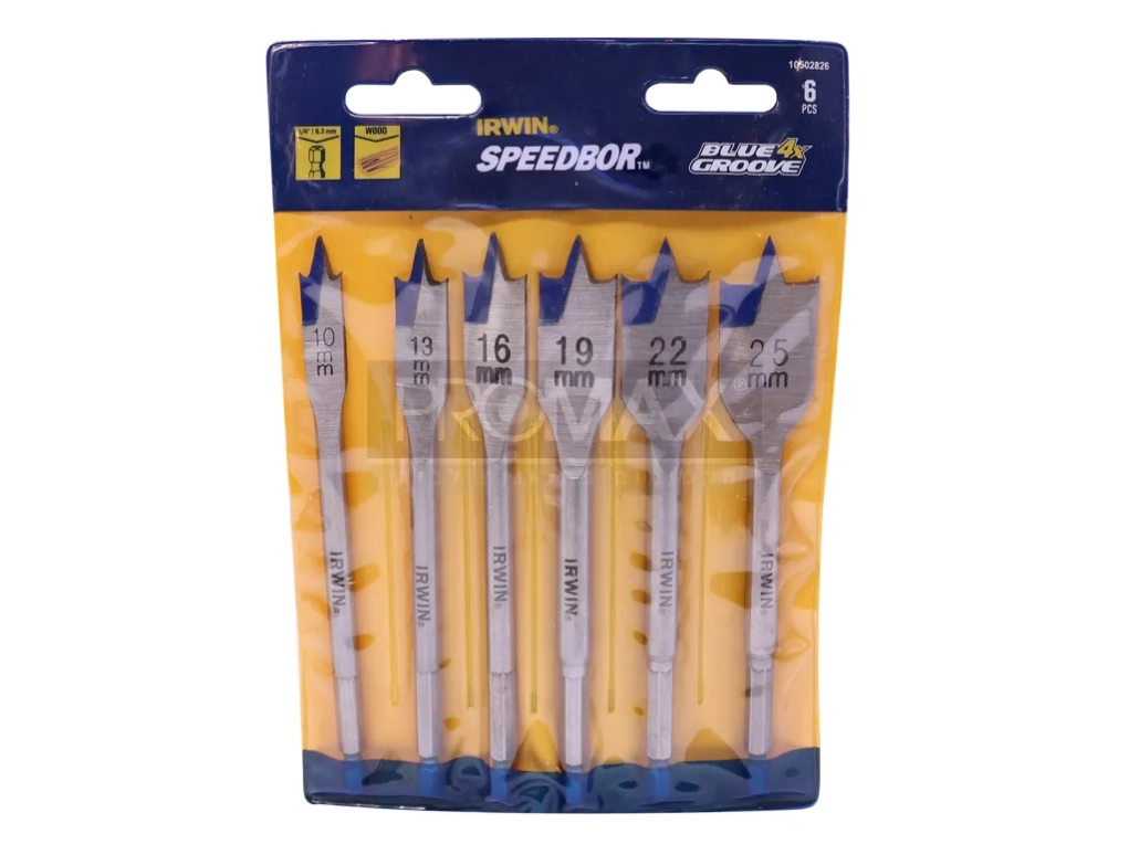 סט מקדחי פרפר לעץ 6 י"ח (למברגה) בנרתיק IRWIN